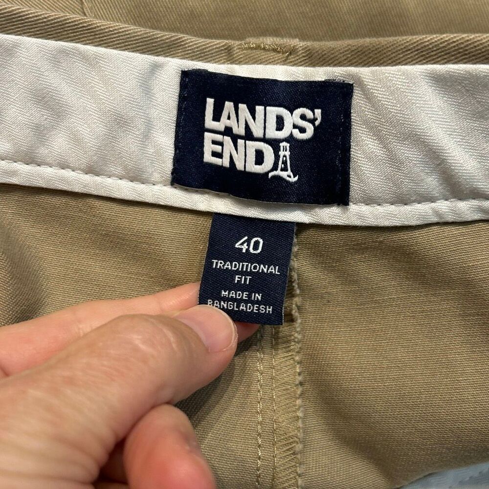 Lands End Mens Chinos Khakis Pants Traditional Fit Sz 40 Stretch Tab Waist 40x29 - Picture 7 of 11